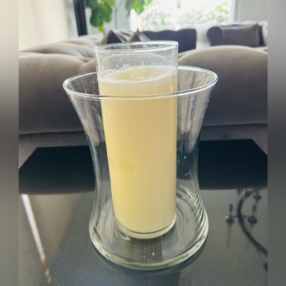 Elegant Glass Vase with Candle